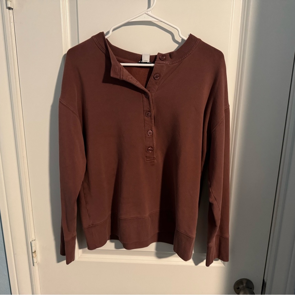 Athleta Women's Brown Button-Down Shirt Size Small